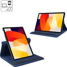 MTK Moveteck Xiaomi Redmi Pad Se 11 Inç Tablet Kılıf 360 Döner Pu Deri Standlı Kapak Ekran Koruyucu ve Kalem 3'lü Set