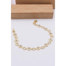 Latif Kuyumcu 14 Ayar Altın Bileklik Tasarım 15 cm Kadın Bileklik LKBLK1184