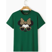 Swozz Mickey Mouse Baskılı Yeşil Tshirt