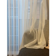 Ervin Bambu Tül Perde Ekru Ütü Istemez Kırışmaz 1/3 Sık Pile