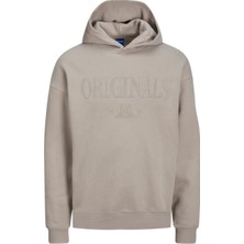 Jack & Jones Kapüşon Yaka Krem Erkek Sweatshırt 12248784_JORSHADOW Sweat Hood Blk