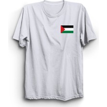 The Fame Palestinian Flag, Mini Logo, Filistin Bayrağı Küçük Logo Tişört