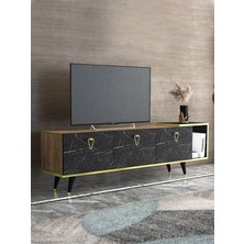 Secen London AR-12086 Agnus Tv Ünitesi Ceviz / Siyah Mermer