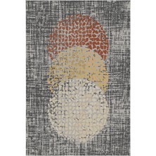 Dekoreko Dijital Salon Halısı Trend Keçe Kaymaz Taban Modern Saeran Kahve Krem Bej