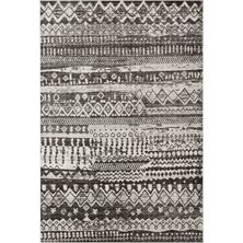 Dekoreko Dijital Salon Halısı Yıldız Deri Kaymaz Taban Iskandinav Ysabel Antrasit