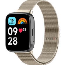 Sneezy Redmi Watch 3 Active Ile Uyumlu Metal Hasır Kordon Woven Wire Metal Tasarım Kordon