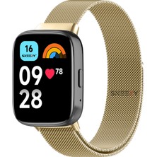 Sneezy Redmi Watch 3 Active Ile Uyumlu Metal Hasır Kordon Woven Wire Metal Tasarım Kordon