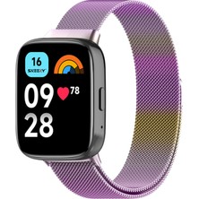 Sneezy Redmi Watch 3 Active Ile Uyumlu Metal Hasır Kordon Woven Wire Metal Tasarım Kordon