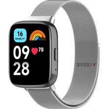 Sneezy Redmi Watch 3 Active Ile Uyumlu Metal Hasır Kordon Woven Wire Metal Tasarım Kordon