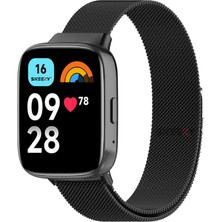 Sneezy Redmi Watch 3 Active Ile Uyumlu Metal Hasır Kordon Woven Wire Metal Tasarım Kordon