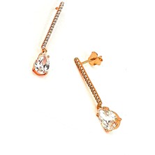 SKY DIAMOND gümüş damla rose küpe