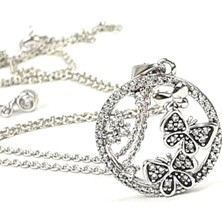 Sky Diamond taşlı gümüş kelebek kolye