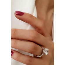 SKY DIAMOND gümüş tek taş yüzük