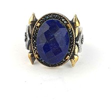 Ose Shop Doğal Lapis Lazuli Taşlı 925ayar Gümüş El İşi Tasarım Erkek Yüzük