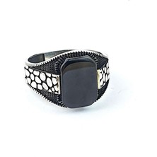 Ose Shop Oniks Taşlı 925ayar Gümüş Tasarım Erkek Yüzük