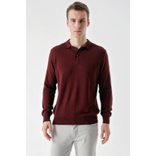 Morven Erkek Koyu Bordo Basic Polo Yaka Dynamic Fit Rahat Kesim Triko