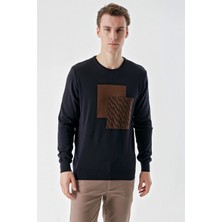 Morven  Erkek Lacivert Trend Roma Bisiklet Yaka Dynamic Fit Rahat Kesim Triko