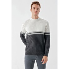 Morven  Erkek Antrasit Trend Panolu Bato Yaka Dynamic Fit Rahat Kesim Triko
