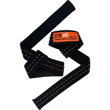 Dex Supports Ağırlık Kaldırma Kayışı Pro Lifting Straps ( Siyah-Turuncu ) 2'li Paket