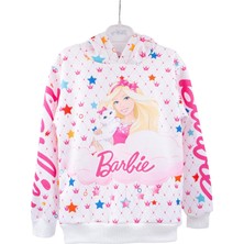 Vitrinmixmini Kapüşonlu Barbie  Desenli Kız Çocuk Sweatshırt