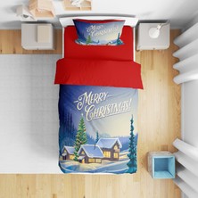 Erays Home Erayshome Yılbaşı Christmas 3D Dijital Baskılı Tek Kişilik Nevresim Takımı