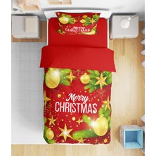 Erays Home Erayshome Yılbaşı Christmas 3D Dijital Baskılı Tek Kişilik Nevresim Takımı