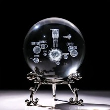 Keyfim Shop Dekoratif Metal Ayaklı Uzay 3D Cam Küre 6cm