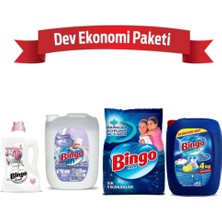 Bingo 9 kg Toz Çamaşır Deterjanı Sık Yıkananlar +Çamaşır Yumuşatıcısı 5 L Sensitive