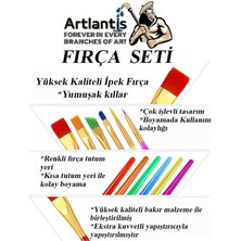 Artlantis Guaj Boya Hobi Boyama Seti 1 Paket 35X50 cm Tuval 12 Li Guaj Boya Tüp Resim Paleti Fırça Seti 6 Lı