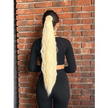 Peruk Market Bağlamalı Kabarık Dalgalı At Kuyruğu - Platin