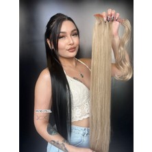 Peruk Market Cırtcırtlı Düz At Kuyruğu - Karamel Platin Röfleli