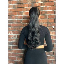 Peruk Market Tokalı Dalgalı At Kuyruğu Siyah  60CM