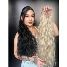 Peruk Market 70 cm Bağlamalı Kabarık Dalgalı At Kuyruğu - Balköpüğü Platin Röfleli