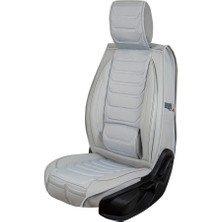 AG Store 
seat Leon Uyumlu Lüks Yarı Deri Oto Koltuk Kılıfı Ön/arka Set (Roma) Gri