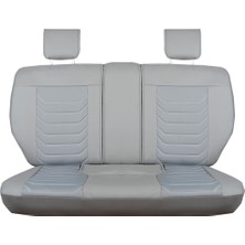 AG Store Seat Ateca Uyumlu Lüks Yarı Deri Oto Koltuk Kılıfı Ön/arka Set (Roma) Gri