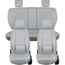 AG Store Seat Ateca Uyumlu Lüks Yarı Deri Oto Koltuk Kılıfı Ön/arka Set (Roma) Gri