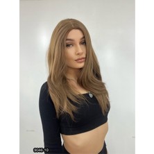 Peruk Market Kahkülsüz Fiber Sentetik Orta Boy Düz Peruk - Kumral