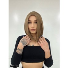 Peruk Market Kahkülsüz Düz Kısa Fiber Sentetik Peruk - Bebek Kumralı