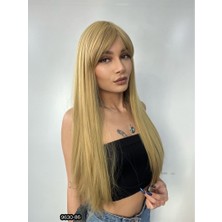 Peruk Market Fiber Sentetik Uzun Düz Kahküllü Peruk - Sarı