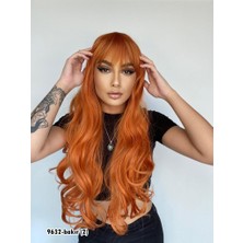 Peruk Market Kahküllü Uzun Dalgalı Fiber Sentetik Peruk - Bakır Canlı