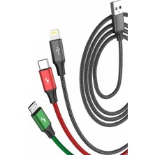 Zipax Vivo Y20T Şarj Kablosu 3in1