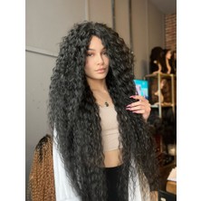 Peruk Market Afro Dalga El Yapımı Peruk Jumbo Siyah 79