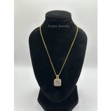 Arnes Jewelry Çelik Zirkon Taşlı Kolye