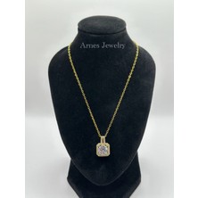 Arnes Jewelry Çelik Zirkon Taşlı Kolye