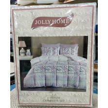 Jolly Home 4 Mevsim Çift Kişilik Kapitoneli Nevresim Takımı-Melina Lila Mint