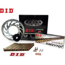 Dıd Zincir Dişli Seti Kawasakı Zzr Brembo Calıper (1400 Cc)  (2016-2021) / Zincir : DID-530ZVM-X (GOLD)-118 / Dişli: Sunstar (17T) - Jt (42T)