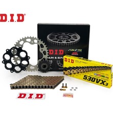 Dıd Zincir Dişli Seti Ducatı Multıstrada S (1200 Cc)  (2010-2017) / Zincir : DID-530VX3 (GOLD)-108 / Dişli: Jt (15T-40T)