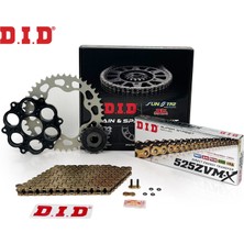 Dıd Zincir Dişli Seti Ducatı Hypermotard / Evo / Sp (1100 Cc)  (2007-2009) / Zincir : DID-525ZVM-X (GOLD)-104 / Dişli: Jt (15T-42T)
