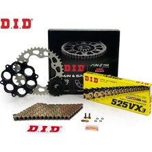 Dıd Zincir Dişli Seti Ducatı Monster 1100 Abs (1100 Cc)  (2010-2011) / Zincir : DID-525VX3 (GOLD)-104 / Dişli: Sunstar (15T-39T)