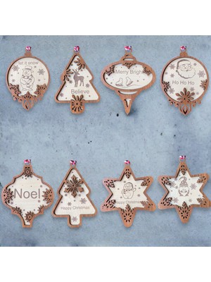Hippodeco Iskandinav Tarzı Otantik Dokunuşlu Noel Yazılı Yılbaşı Ağaç Süsü, Noel Yazısı ve Yıldız Desenleriyle Tasarlanmış Özel Yılbaşı Çam Ağacı Dekorasyon